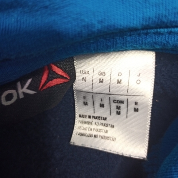 Reebok Blue Hoodie Sweater Size Medium - Picture 7 of 7
